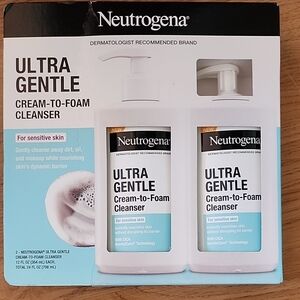 Neutrogena Ultra Gentle Cream-to-Foam Cleanser For Sensitivw Skin Pack Of 2